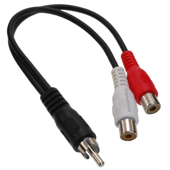 5" Rca / 2Rca Gold Plated Audio Stereo Y-Splitter Cable