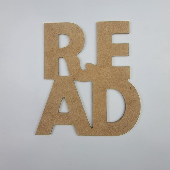 5" Read Word, Unfinished MDF Art Shape by Wooden Craft Cutouts