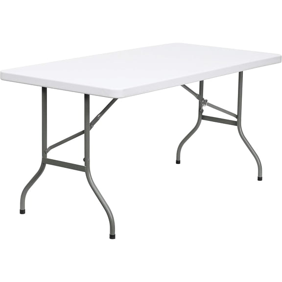 5' Rectangular All-Occasion Folding Event Table, Portable Banquet Table for Indoor/Outdoor Events, White