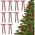 thumbnail image 1 of 5'' Red Bow with Long Tail, 24 Piece Velvet Christmas Bows for Wreaths Already Made, Premade Pretied Bows for Treat Bags, Christmas Tree, Gift Wrapping, Party Favor, Long Red Velvet Bow, 1 of 9