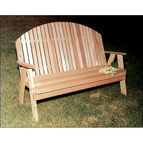 5' Red Cedar Blue Mountain Fanback Garden Bench