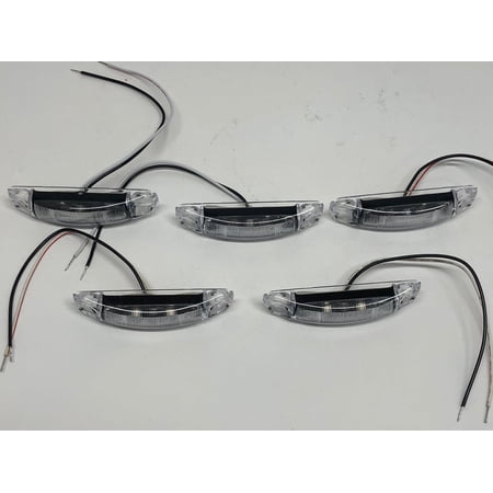 (5) - Red LED With Clear Lens Marker Clearance Lights Truck Trailer RV Bus