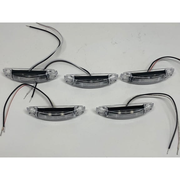(5) - Red LED With Clear Lens Marker Clearance Lights Truck Trailer RV Bus