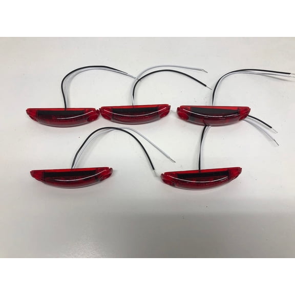 5 - Red LED With Red Lens Marker Clearance Lights Truck Trailer RV Bus
