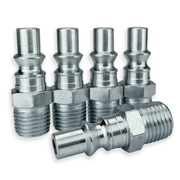 5 Rema ARO Style 1/4 in NPT Male Coupler Nipples for Shop Air Line Hose Tools