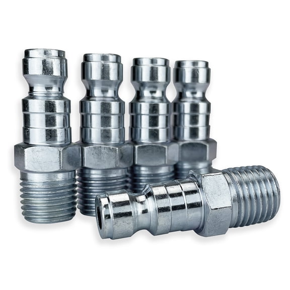 5 Rema Tru-Flate Style 1/4 in NPT Male Coupler Nipples, Shop Air Line Hose Tools