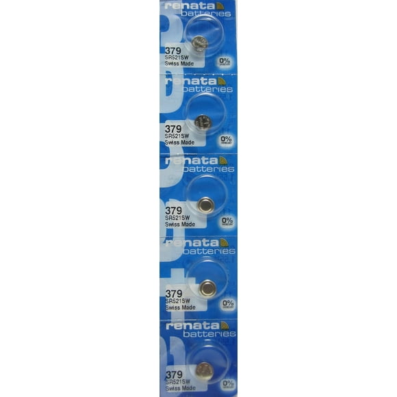 5 Renata 379 SR521SW Silver Oxide Zero Mercury Electronic Batteries