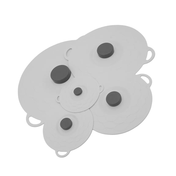 5 Reusable Silicone Food Covers, Suction Lids for Pots Bowls Pans, Splatter Guards & Dishwasher Safe