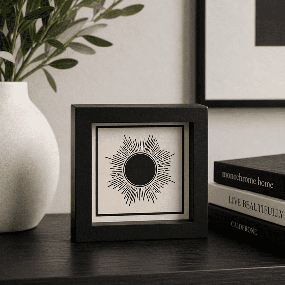 5" Reversible Wood Frame Sign Sun/Sunshine | Neutral Mod Collection
