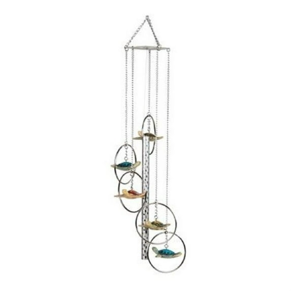 5-Ring Polyresin Sea Turtle Wind Chime 24 Inch Windchime New