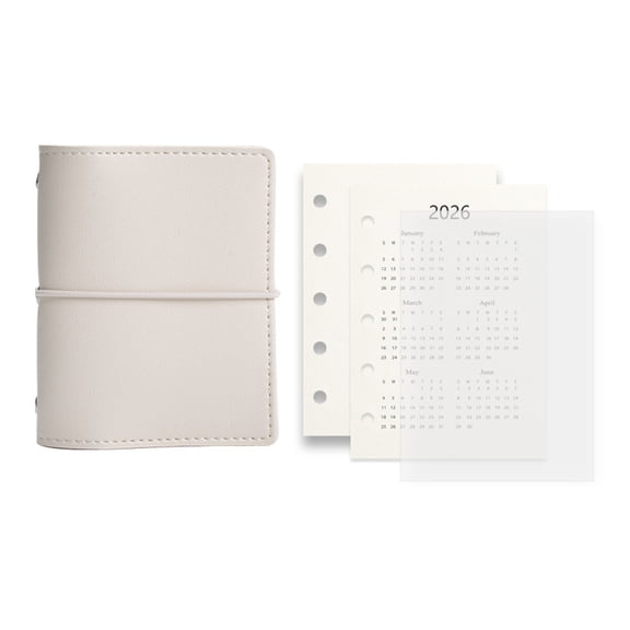 5 Rings Leather Binder Notebook with Refill Paper 5 Hole Leather Binder Covers