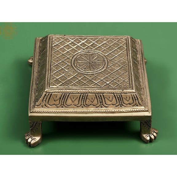 5" Ritual Pedestal | Handmade Brass Chowki