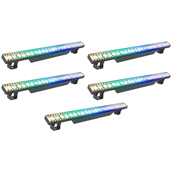 (5) Rockville Pixel Hybrid Bar Battery Linear Wash/Strobe/Blinder Light Strips