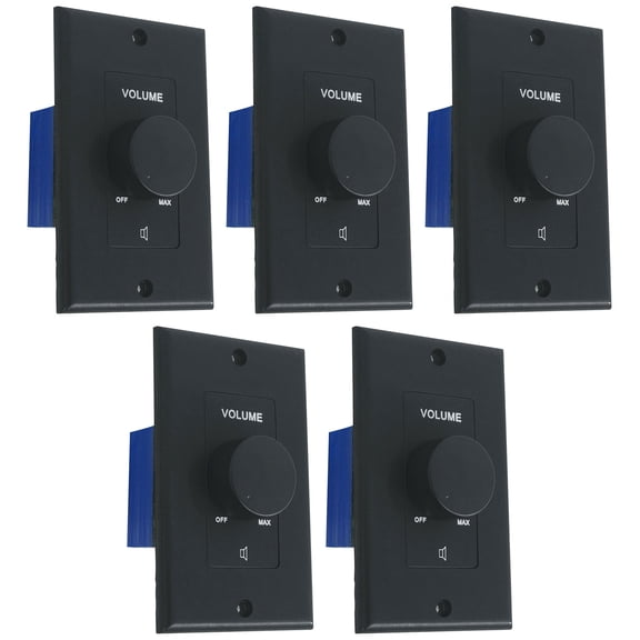 5 Rockville VOL70200 Black 200w 70v Wall Volume Controls Zone Controller Boxes
