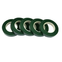 5 Roll 1/2 Inch Green Floral Tapes,for Bouquet Stems Wrapping and Floral Crafts,Wedding Bouquet, Wreath Making Supplies (30Yard/Roll)