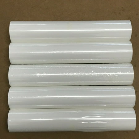 5 Roll 12" x 5Feet 12Feet White HTV Iron On Heat Transfer Vinyl for T Shirt Bags Hats Shoes Cricut