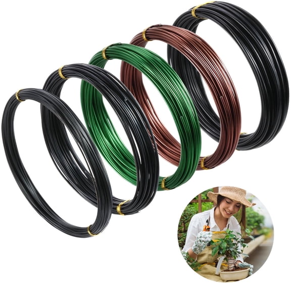 5 Roll 32 Feet Color Aluminum Bonsai Training Wire, Anodized Bonsai Training Wires, 1.0mm, 1.5mm, 2.0mm Bonsai Wire for Tree Shaping & Plant Training
