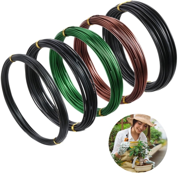 5 Roll 32 Feet Color Aluminum Bonsai Training Wire, Anodized Bonsai Training Wires, 1.0mm, 1.5mm, 2.0mm Bonsai Wire for Tree Shaping & Plant Training