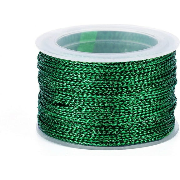 5 Roll Nylon Metallic Cords Dark Green 1mm 20m/Roll