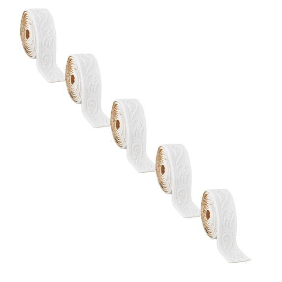 5 Roll Peel And Stick,Flexible Wallpaper Border Wall Trim Border,Adhesive Moulding Frame Lines,3D Edging Foam Ceiling Baseboard,Self Adhesive Foam Trim Sticky,Decorative Wallpaper Border,White