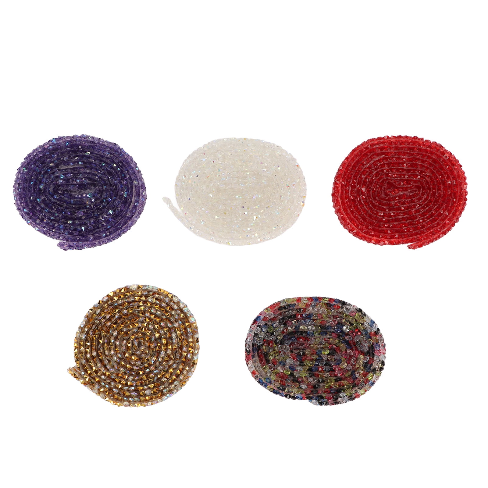 5 Roll Rhinestone Ribbon 5 Yards Total 1cm Width Cuttable Exquisite