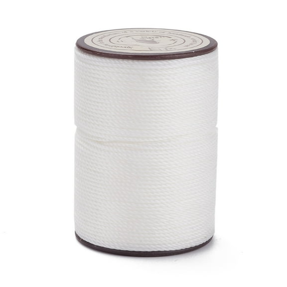 5 Roll Round Waxed Polyester Thread String Micro Macrame Cord Twisted Cord for Leather Sewing Stitching WhiteSmoke 0.8mm 54.68 Yards(50m)/Roll