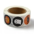 thumbnail image 1 of 5 Roll Self Adhesive Paper Stickers Colorful Roll Sticker Labels Gift Tag Stickers for Envelopes Mailers and Bags Flat Round Halloween Themed Pattern 2.5cm 500pcs/roll, 1 of 3
