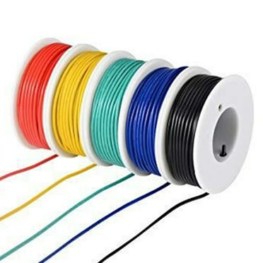 5 Roll Stranded Wire Spool-Flexible Pvc Tinned Copper Electronic Wire - 5 Colors 18Awg 5X5M Fangkenuo