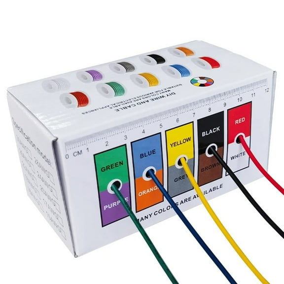 5 Roll Stranded Wire Spool-Flexible Pvc Tinned Copper Electronic Wire - 5 Colors 24Awg 5X20M