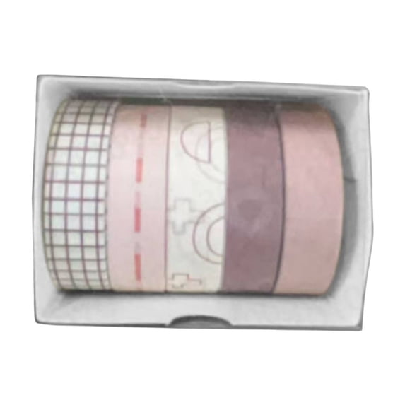 5 Roll Washi Tape Set for Planner and Journal, Decorative Paper Craft Tape with Repeat Pattern, Tear by Hand for Scrapbook, Gift Wrap and DIY Card