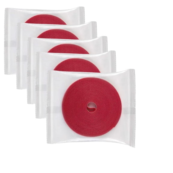 5 Rolls of 0.5 Inch Wide Stretch Strapping Garden Tie Tape, Plant Supports, Garden Ties for Climbing Plants, Plant Twist Tie for Plant Gardening, Home, Office, 82 Feet Long in Total,Red