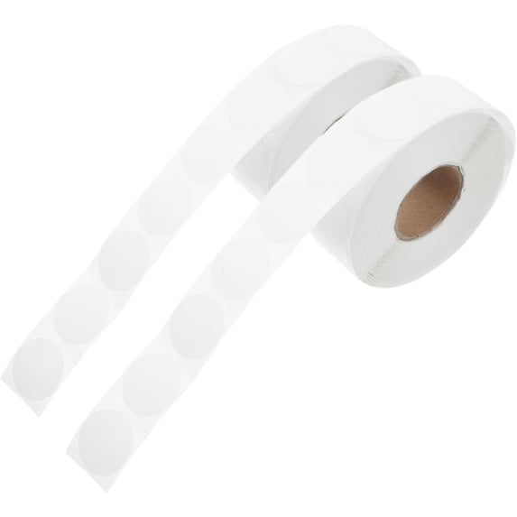 5 Rolls 1.3cm White Round Adhesive Dot Labels Stickers Coding Tags for Office Classroom Home Warehouse Organization(Q)
