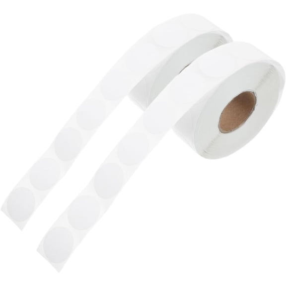 5 Rolls 1.3cm White Round Adhesive Dot Labels Stickers Coding Tags for Office Classroom Home Warehouse Organization(Q)