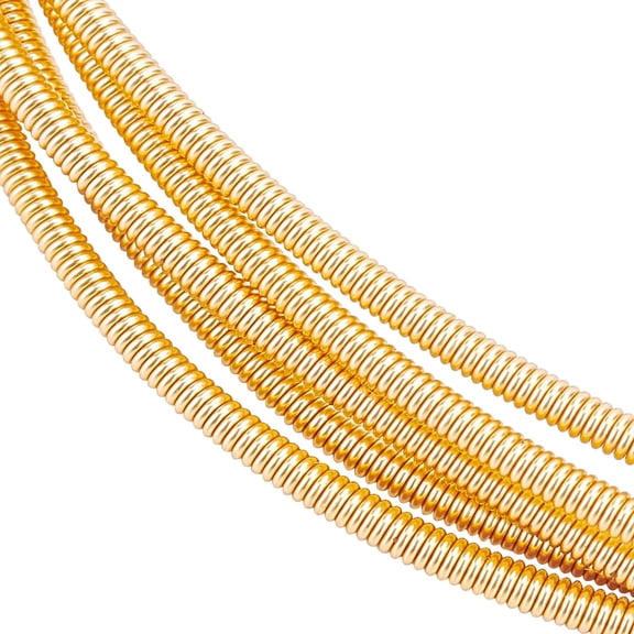 5 Rolls 14 Gauge 7.87inch Gold Plated French Bullion Wire Spiral Copper Wire for Embroidery Beading Jewelry Making and Clothes Decoration Gold