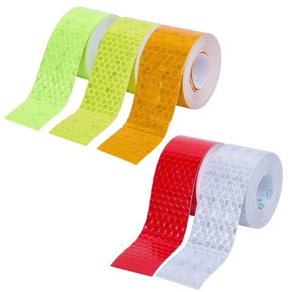 5 Rolls 5 Colors PET PVC AUMO-mate Car Reflective Strip Sticker Auto Safety Warning Stickers Decal Mixed Color 24mm 3m/roll 1 roll/color