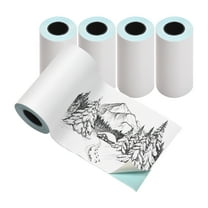 5 Rolls 57x30mm Self-Adhesive Direct Thermal Paper White Printable Sticker Paper BPA-Free Waterproof Oil-proof Friction-proof Sticky Paper Roll for Pocket Mobile Thermal Printer BT Photo Printer