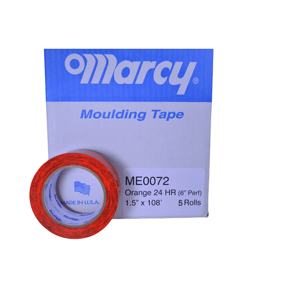 5 Rolls Auto Glass Securing Tape 1.5" x 108' Orange 24-Hour Message, PerForated