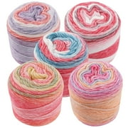 5 Rolls Cake Yarns for Crocheting, Ombre Soft Wool Blend Variegated Yarns, Knitting Craft Yarns, Multi-Color Gradient for Blankets, Scarves, DIY Crafts