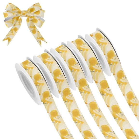 5 Rolls Christmas Ribbon 1.5 inch Wide Decorative Ribbon for Gift Wrapping and Holiday Decorations Abstract Summer Background