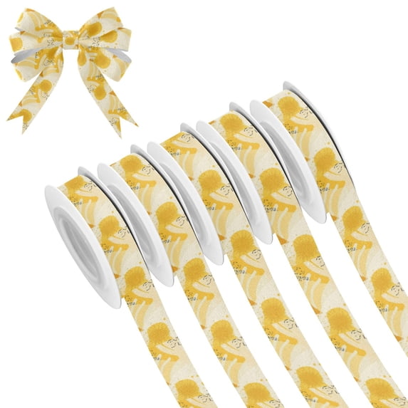 5 Rolls Christmas Ribbon 1.5 inch Wide Decorative Ribbon for Gift Wrapping and Holiday Decorations Abstract Summer Background