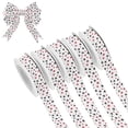 thumbnail image 1 of 5 Rolls Christmas Ribbon 1.5 inch Wide Decorative Ribbon for Gift Wrapping and Holiday Decorations Black Paws and Hearts Pattern, 1 of 7