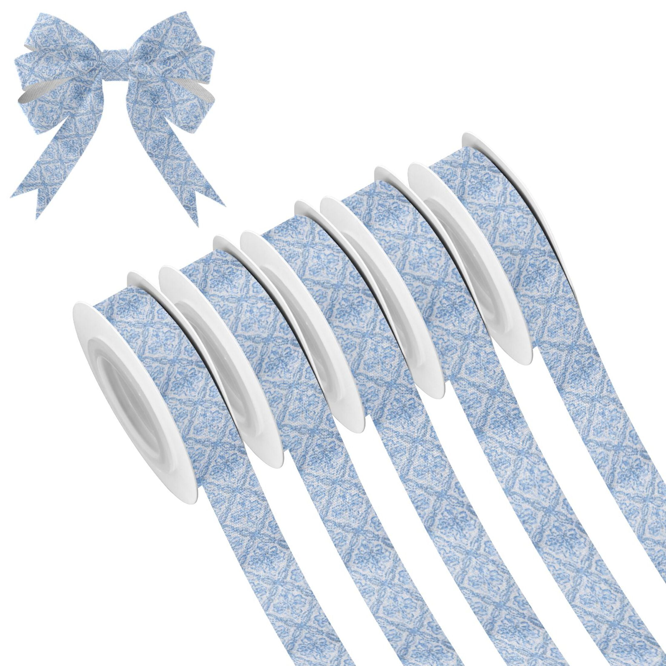 5 Rolls Christmas Ribbon 1.5 inch Wide Decorative Ribbon for Gift ...