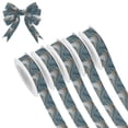 thumbnail image 1 of 5 Rolls Christmas Ribbon 1.5 inch Wide Decorative Ribbon for Gift Wrapping and Holiday Decorations Blue and Gold Swirling, 1 of 7