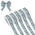 thumbnail image 1 of 5 Rolls Christmas Ribbon 1.5 inch Wide Decorative Ribbon for Gift Wrapping and Holiday Decorations Blue and Green Flowers, 1 of 7