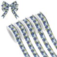 thumbnail image 1 of 5 Rolls Christmas Ribbon 1.5 inch Wide Decorative Ribbon for Gift Wrapping and Holiday Decorations Blue and Green Roses Pattern, 1 of 7