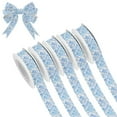 thumbnail image 1 of 5 Rolls Christmas Ribbon 1.5 inch Wide Decorative Ribbon for Gift Wrapping and Holiday Decorations Blue and White Squares, 1 of 7
