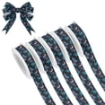 thumbnail image 1 of 5 Rolls Christmas Ribbon 1.5 inch Wide Decorative Ribbon for Gift Wrapping and Holiday Decorations Butterfly and The Moon, 1 of 7