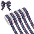 thumbnail image 1 of 5 Rolls Christmas Ribbon 1.5 inch Wide Decorative Ribbon for Gift Wrapping and Holiday Decorations Cartoon Smiling Faces, 1 of 7