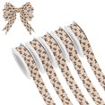 thumbnail image 1 of 5 Rolls Christmas Ribbon 1.5 inch Wide Decorative Ribbon for Gift Wrapping and Holiday Decorations Cute Brown Bow, 1 of 7