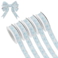 thumbnail image 1 of 5 Rolls Christmas Ribbon 1.5 inch Wide Decorative Ribbon for Gift Wrapping and Holiday Decorations Cute Clouds and Hearts Pattern, 1 of 7